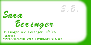 sara beringer business card